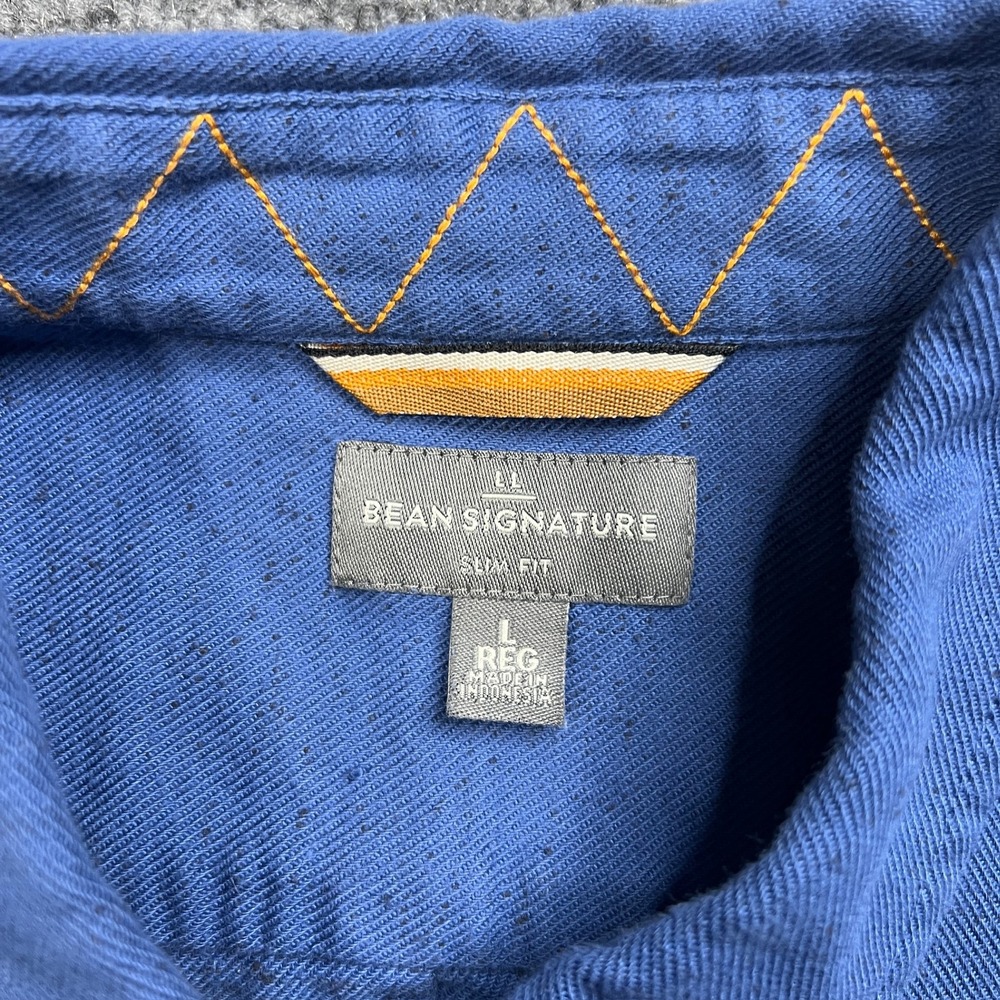 L.L.Bean Signature Mens Large Donegal‎ Slim Fit Long Sleeve Button Down Shirt - Picture 6 of 8